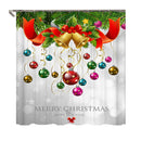Merry Christmas Bell Waterproof Bathroom Shower Curtain Bath Mats Toilet Cover
