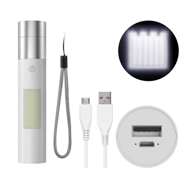 Mentch X7 T6/XPE 15W 4Modes Zoomable USB Rechargeable Waterproof Mini LED Flashlight 18650 Flashlight with Side Lamp