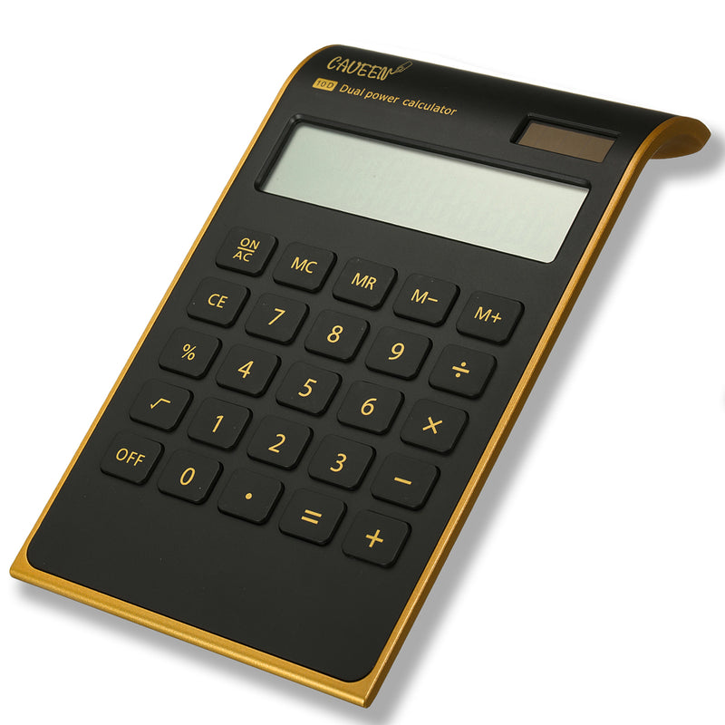 NNRTS Creative Portable Ultra-thin Gold Frame Calculator Solar Energy Caculator Stationery Set