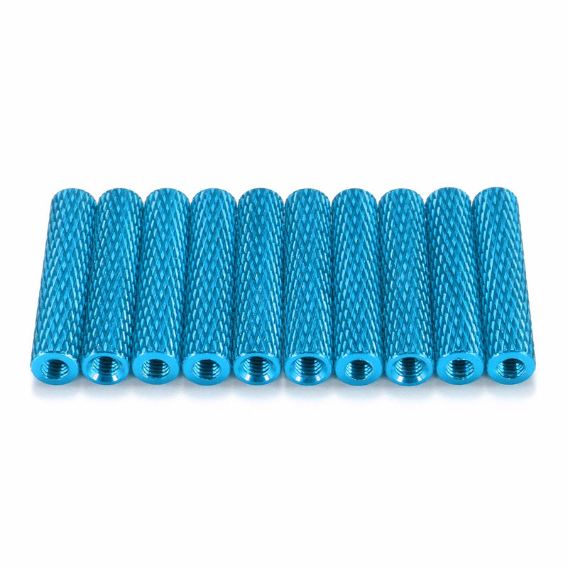 Suleve M3AS6 10Pcs M3 28mm Knurled Standoff Aluminum Alloy Anodized Spacer