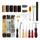 Leather Craft Tools Kit Hand Sewing Stitching Punch Carving Saddle Rivets Tool