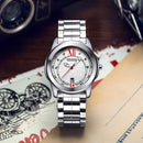 KINGNUOS K-198 Hardles Glass Quartz Watches Stainless Steel Strap Business Style Men Watch
