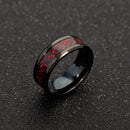 Ethnic Solid Carbon Fiber Finger Rings Vintage Red Dragon Pattern Finger Ring Jewelry For men