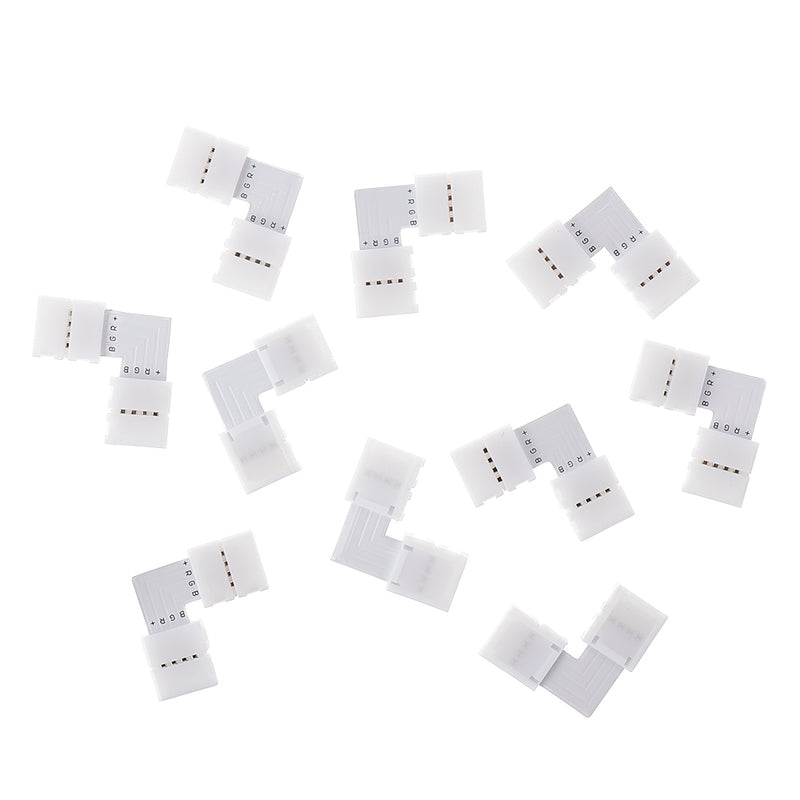 1 Set5050 4Pin 10MM RGB LED Strip Light Connector Includes More Parts Fixed Clips Screws for DIY