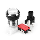 10Pcs 33MM Electroplated White LED Push Button for Arcade Game Console Controller DIY