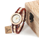 BOBO BIRD M19 Roman Number Date Display Women Wrist Watch Wooden Quartz Watch