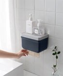 Creative Wall Mount Paper Roll Holder Dispenser Toilet Tissue Box Waterproof Paper Holder
