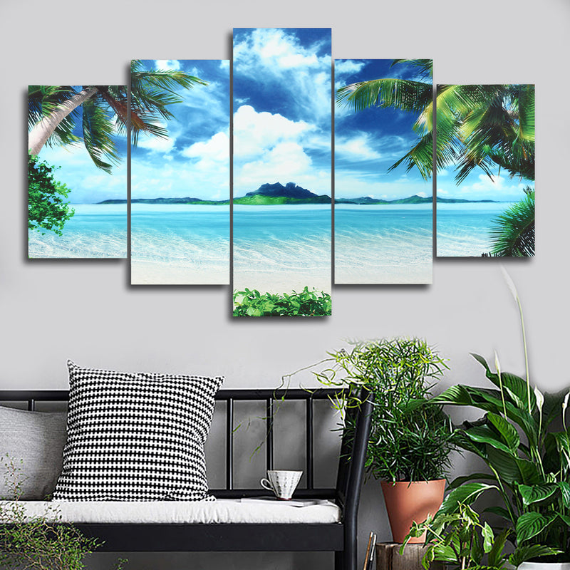 5PCS Canvas Paintings Seascape Beach Printing Modern Home Wall Decor Art