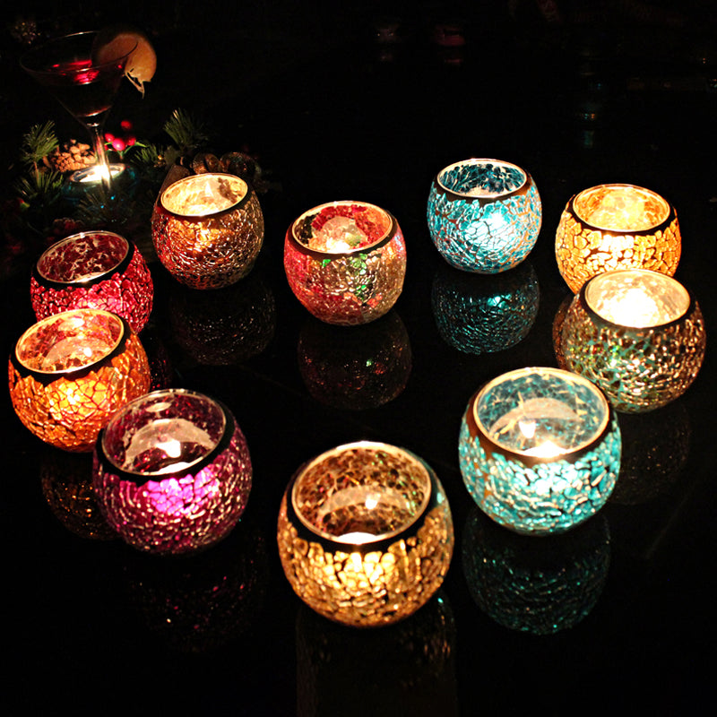 Mosaic Candle Holder Romantic Candlelight Dinner Wedding Party Candle Lamp Home Decoration