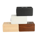 Waterproof Retro Wood Wireless Charging Led Digital Alarm Clock Audio USB Charger bluetooth Speaker