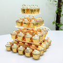 4 Layer Cake Cup Stand Tray Wedding Party Cupcake Display Holder LED String Light