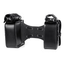 27x12x25cm Pair Black Motorcycle PU Leather Side Box Hanging Saddlebags with Water Bottle Bag