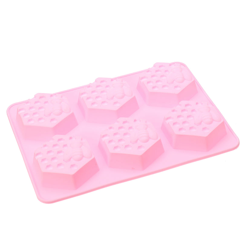 Silicone Mould 6 Hole Honey Bee Design Soap Clay Wax Mold For Handmade DIY Craft