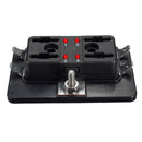 4 Way Side Terminal Bussed Power Blade Fuse Box Block Holder With Cover&Light