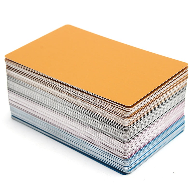 50Pcs 84x56x0.17mm Laser Marking Blank Business Card Name Cards Aluminum Alloy