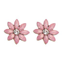 Elegant Rhinestones Colorful Flower Crystal Stud Earrings Gift for Women