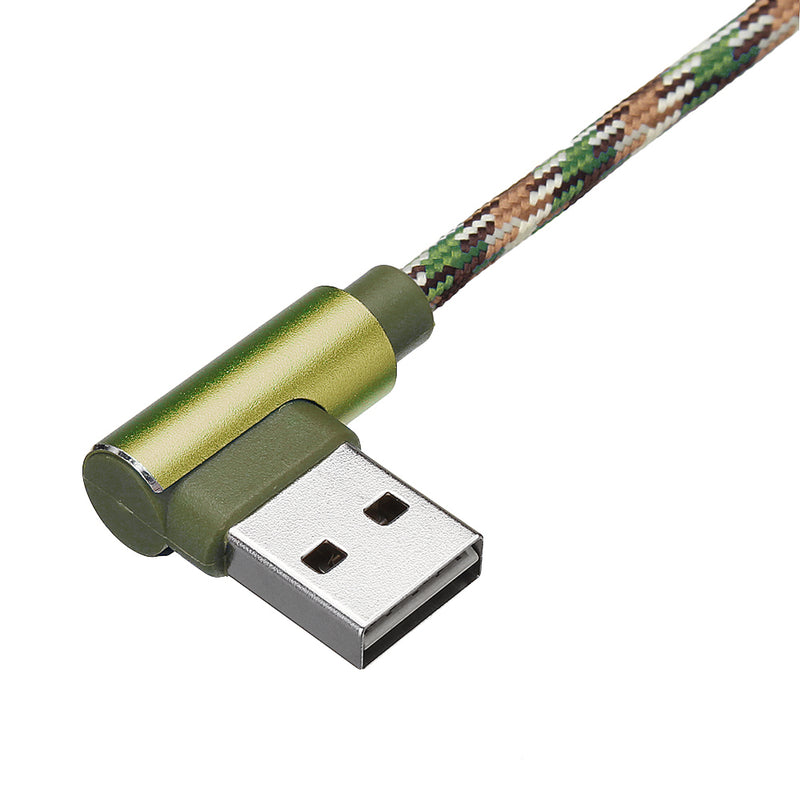 APPACS Camouflage Micro USB to USB Double 90 Dregee Right Angle Tablet Cable 2M