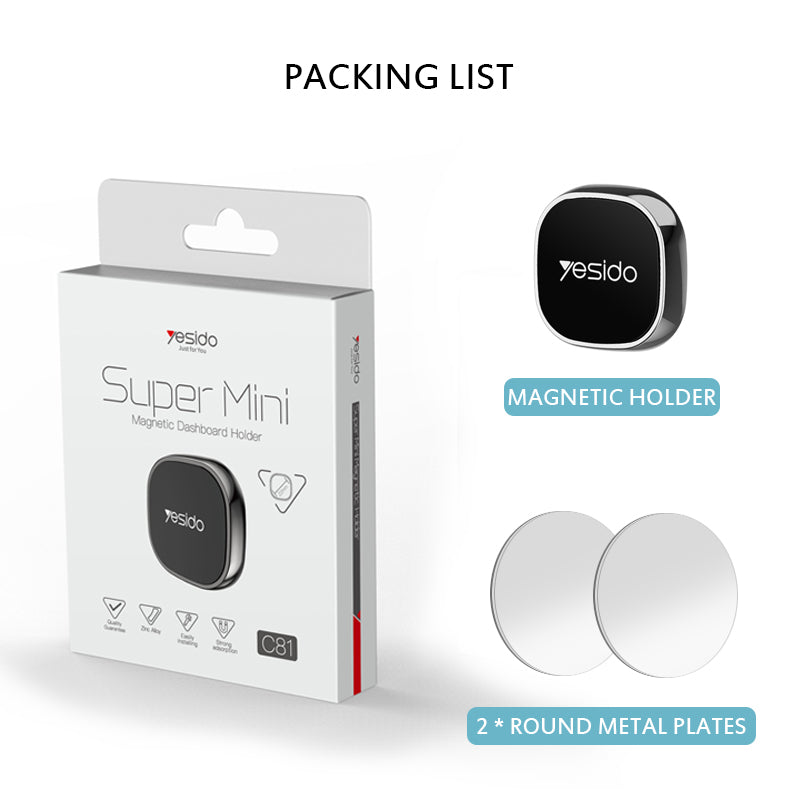 Yesido Mini Magnetic Dashboard Car Phone Holder Car Mount for 4.0-7.0 Inch Smart Phone for iPhone 11 Pro Max for Samsung Note 10+ Xiaomi Mi9