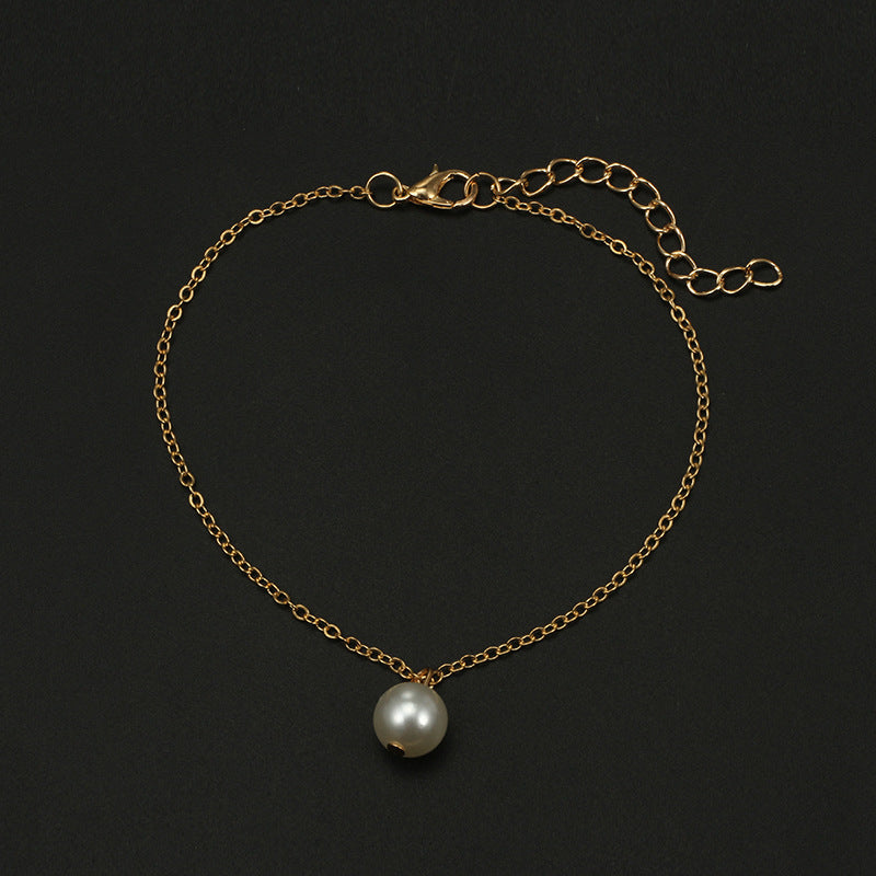 Trendy Multi-layer Anklet Moon Star Pearl Pendant Chain Anklet Bohemian Jewelry for Women