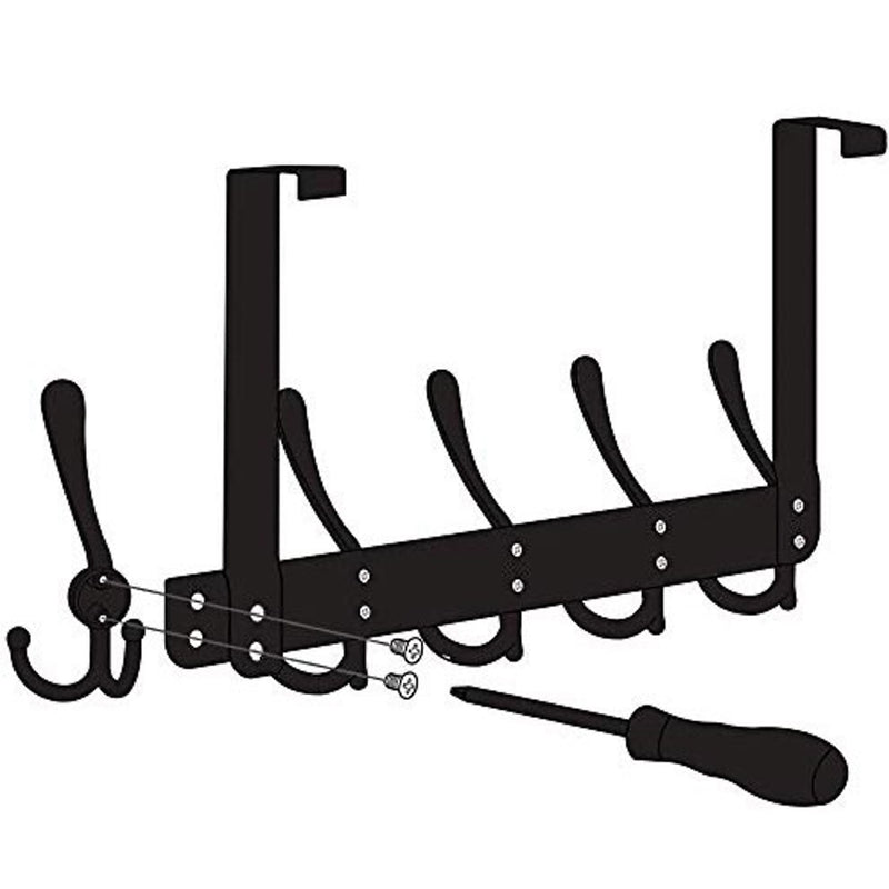 Stainless Steel Hook Door Hanger Hat Coat Towel Hanger with 5 Hooks