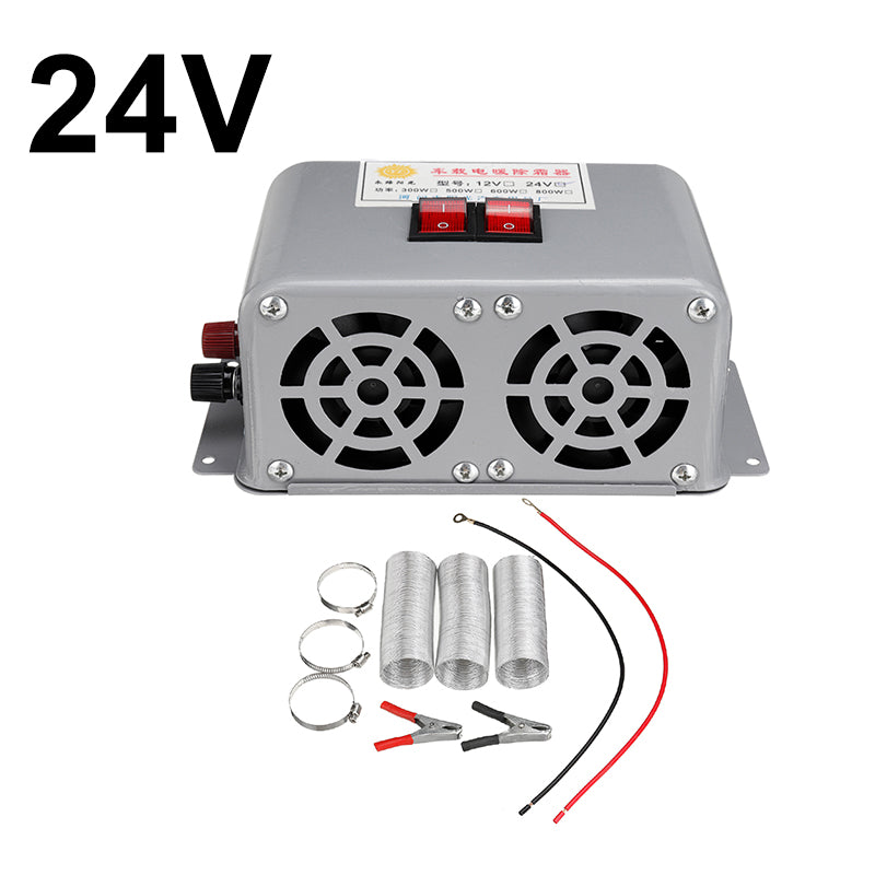 800W 12V/24V 3 Hole Dual Gear Heating Air Conditioning Heater Electric Heating Defroster Heater Car Heater Warming Eqiupment Set