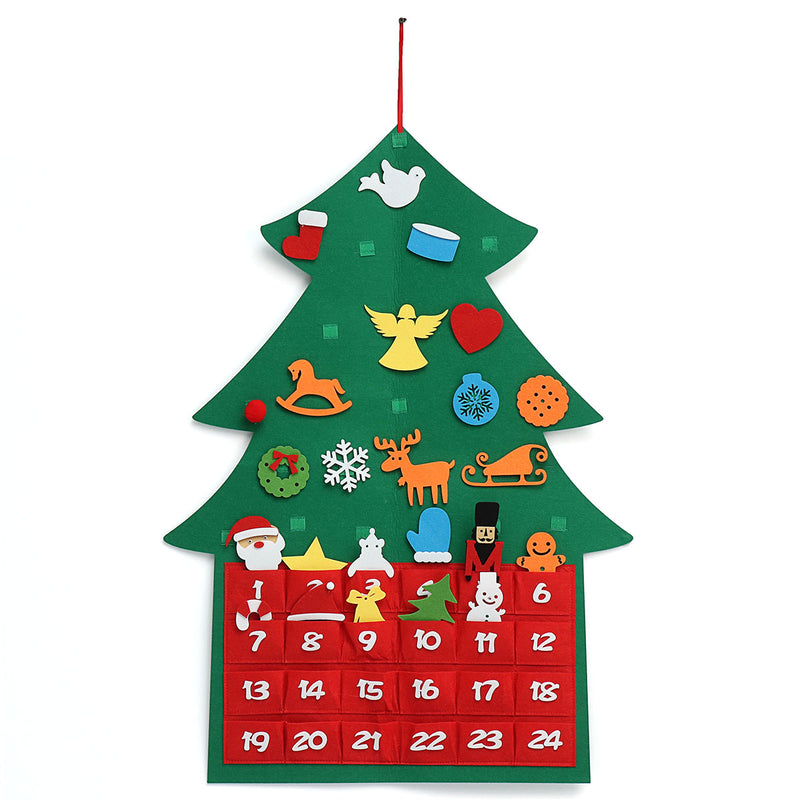 Christmas Tree Advent Calendar Felt Fabric Countdown Xmas Display Decor Ornament