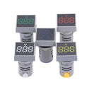 10pcs Green 22MM AC 12-500V Voltmeter Square Panel LED Digital Voltage Meter Indicator Light