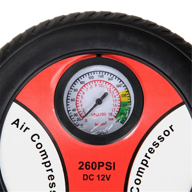 DC 12V Portable Air Compressor Car Bicycle Tire Pump Sports Balls Airbeds Inflatable Toys Air Pump + 3pcs Nozzle Adapter