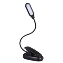 LUSTREON USB Rechargeable Flexible 1W 5 LED Clip Reading Night Light 3 Brightness Modes Table Lamp