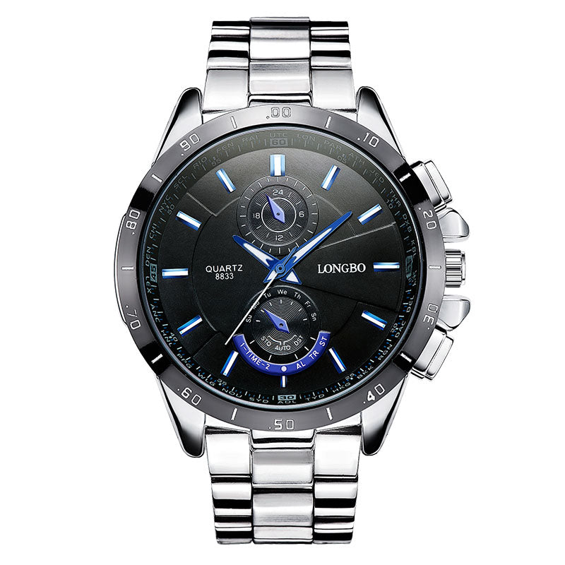 LONGBO 8833 Men Watch Luminous Stainless Steel Fashion Casual Quartz Wrist Watch