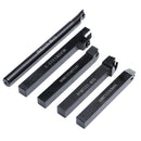 5pcs 12mm Shank Turning Tool Holder Set with Inserts Blade Wrench for Bench Lathe CNC