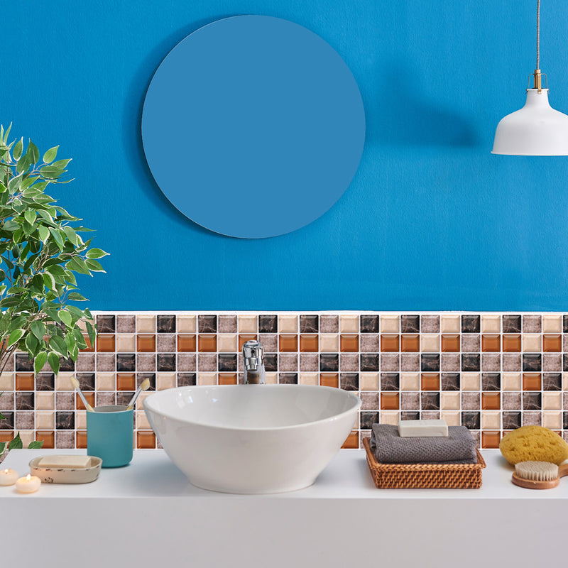 6Pcs Non-slip Waterproof Kitchen Bathroom Floor Wall Tile Paste Decoration Sticker