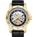 BAGARI 1688 Waterproof Leather Strap Quartz Watch Mechanical Appearance Sport Watch