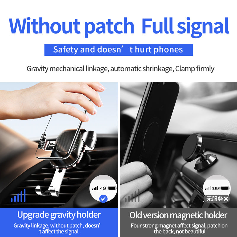 Joyroom Gravity Linkage Automatic Lock Air Vent 360 Rotation Car Phone Holder For 4.0-6.5 Inch Smart Phone