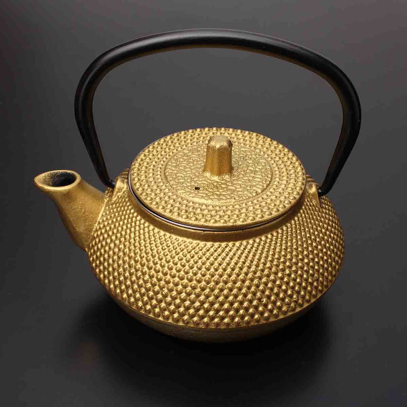 300ml Black/Gold Cast Iron Kettle Japanese Style Teapot with Strainer Tea Pot