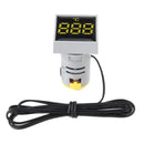 10pcs Mini Crystal Film Square Yellow LED Digital Thermometer Signal Light AC 50-380V 220V Temperature Meter Indicator Range -20-200 with 1m Sensor