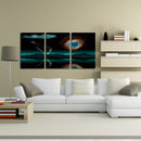 Miico Hand Painted Three Combination Decorative Paintings Starry Meteorite Wall Art For Home Decoration