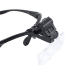9892B 1.0/1.5/2.0/2.5/3.5X Headbrand Magnifier Magnifying Glass Eye Repair Loupe 2 LED Light