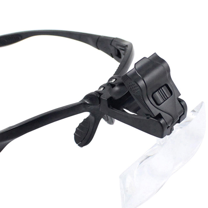 9892B 1.0/1.5/2.0/2.5/3.5X Headbrand Magnifier Magnifying Glass Eye Repair Loupe 2 LED Light