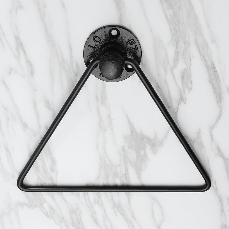 Wall Mounted Towel Holder Triangle Metal Bathroom Kitchen Hand Towel Rack