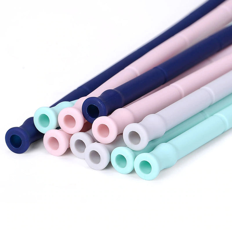 KCASA Foldable Silicone Straw Set Food-Grade Silicone Straw With Straw Brush Easy-To-Clean Straw Box Set Portable Drinkware