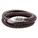 Trendy Multilayer Snake Shape Bracelet Gold Leather Bracelets For Men