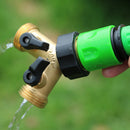 3/4 Inch 2 Way Brass Hose Faucet Manifold Garden Tap Splitter Water Segregator Pipe Divider Switcher Control Shut Off Valve Y-Type Ball Valve