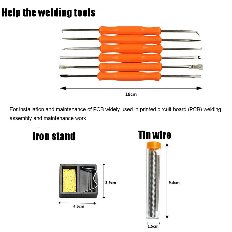 60W 110V/220V Electric Solder Iron Welding Tool Kit Solder Wire Tweezers