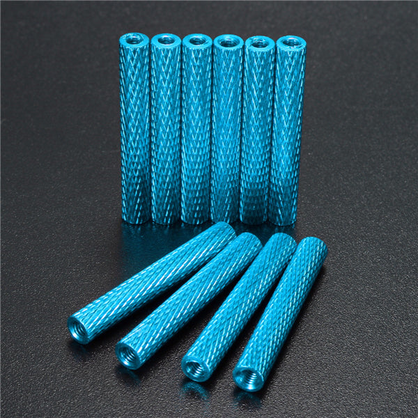 Suleve M3AS16 50Pcs M3 30mm Knurled Standoff Bolt Aluminum Alloy 6061 Anodized Spacer Multicolor