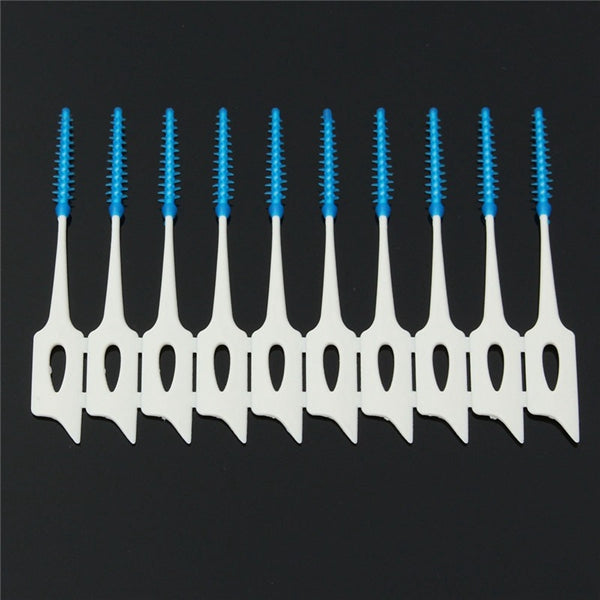 200pcs Interdental Between Teeth Floss Brush Elastic Massage Gum Toothpick