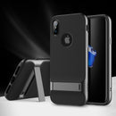 Rock Kickstand Fingerprint Resistant Textured Case For iPhone X