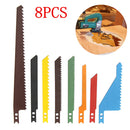 8pcs Jigsaw Blades Sabre Scroll Assortment Set Wood Metal Steel Drywall Blades