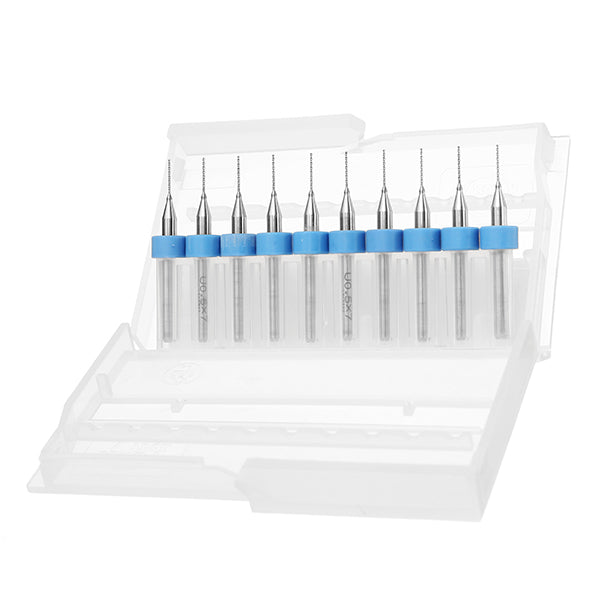 10pcs 3.175mm Shank Micro Drill Bits 0.3/0.4/0.5mm PCB Carbide Drill Bit CNC Engraving Tool