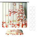 Indoor Christmas Dress Up Shower Curtain Liner Waterproof Bathroom Waterproof Carpet Mat